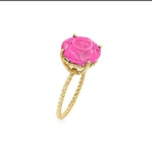 LALA JEWELRY. JULIA  HOT PINK RING SIZE 8 Sterling Silver 925 Waterproof